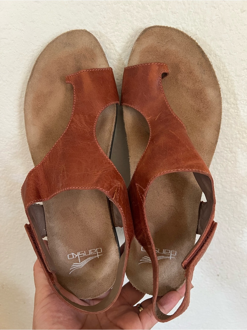 Dansko Reece Women's Sandals, Orange Waxy Burnished, Size 39